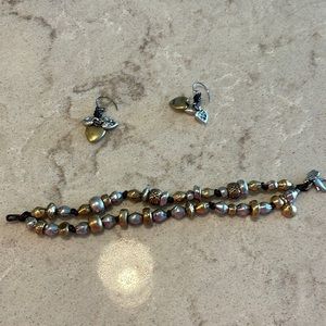 FOSSIL JEWELRY SET BRACELET AND EARRINGS